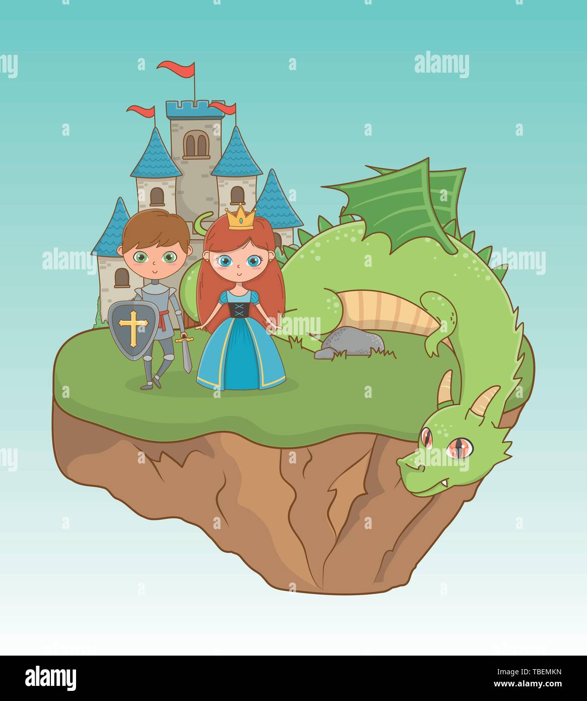 Princess knight and dragon design, Fairytale history medieval fantasy  kingdom tale game and story theme Vector illustration Stock Vector Image &  Art - Alamy