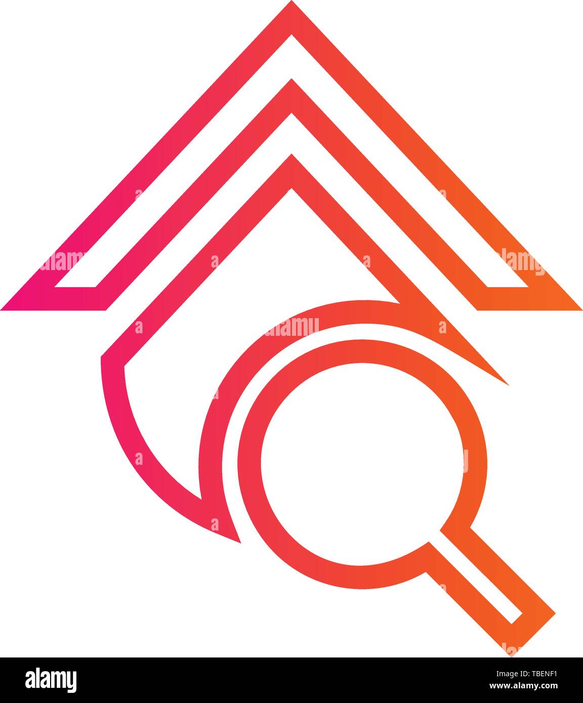 Real Estate Home Search Icon Stock Vector