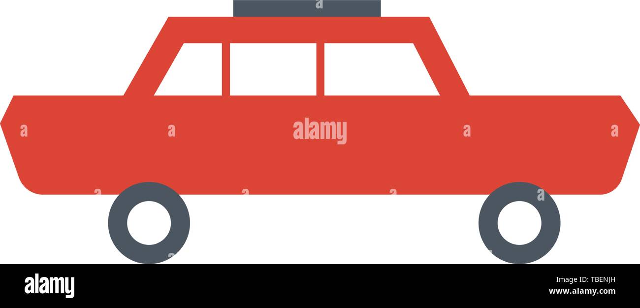 Taxi car icon - Vector illustration - Flat design Stock Vector