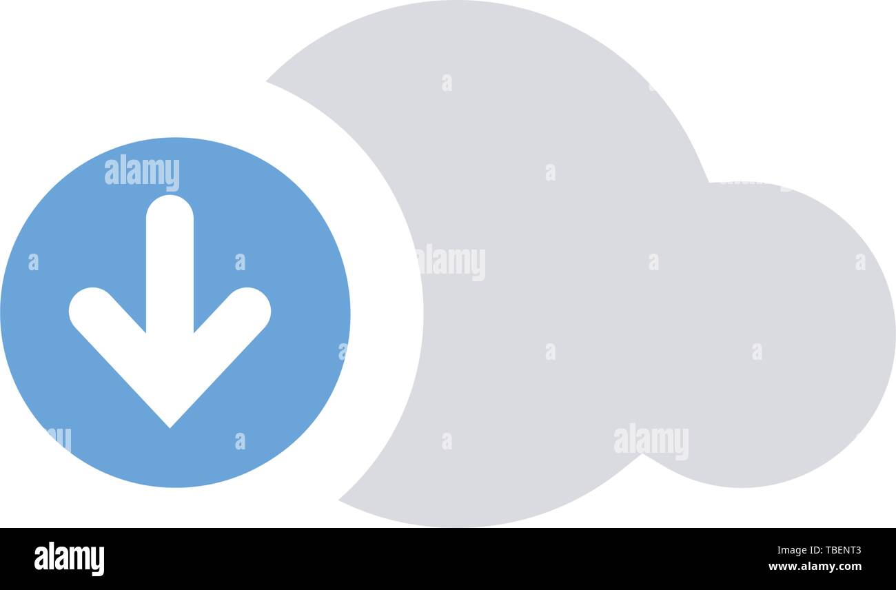 Download cloud icon flat - Vector Stock Vector