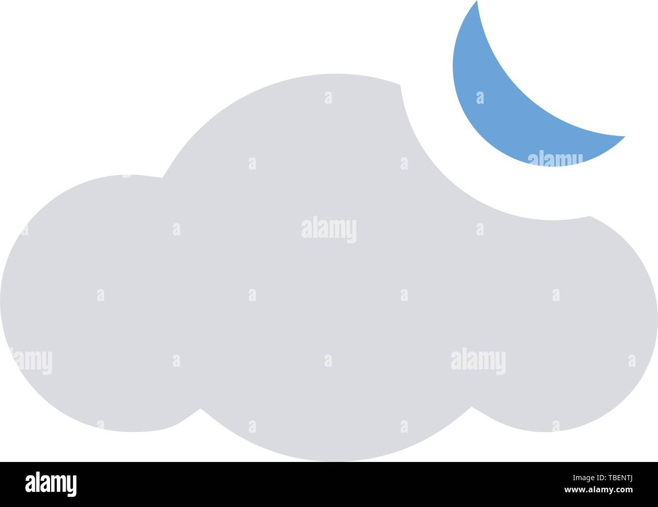 Moon cloud icon flat - Vector Stock Vector Image & Art - Alamy