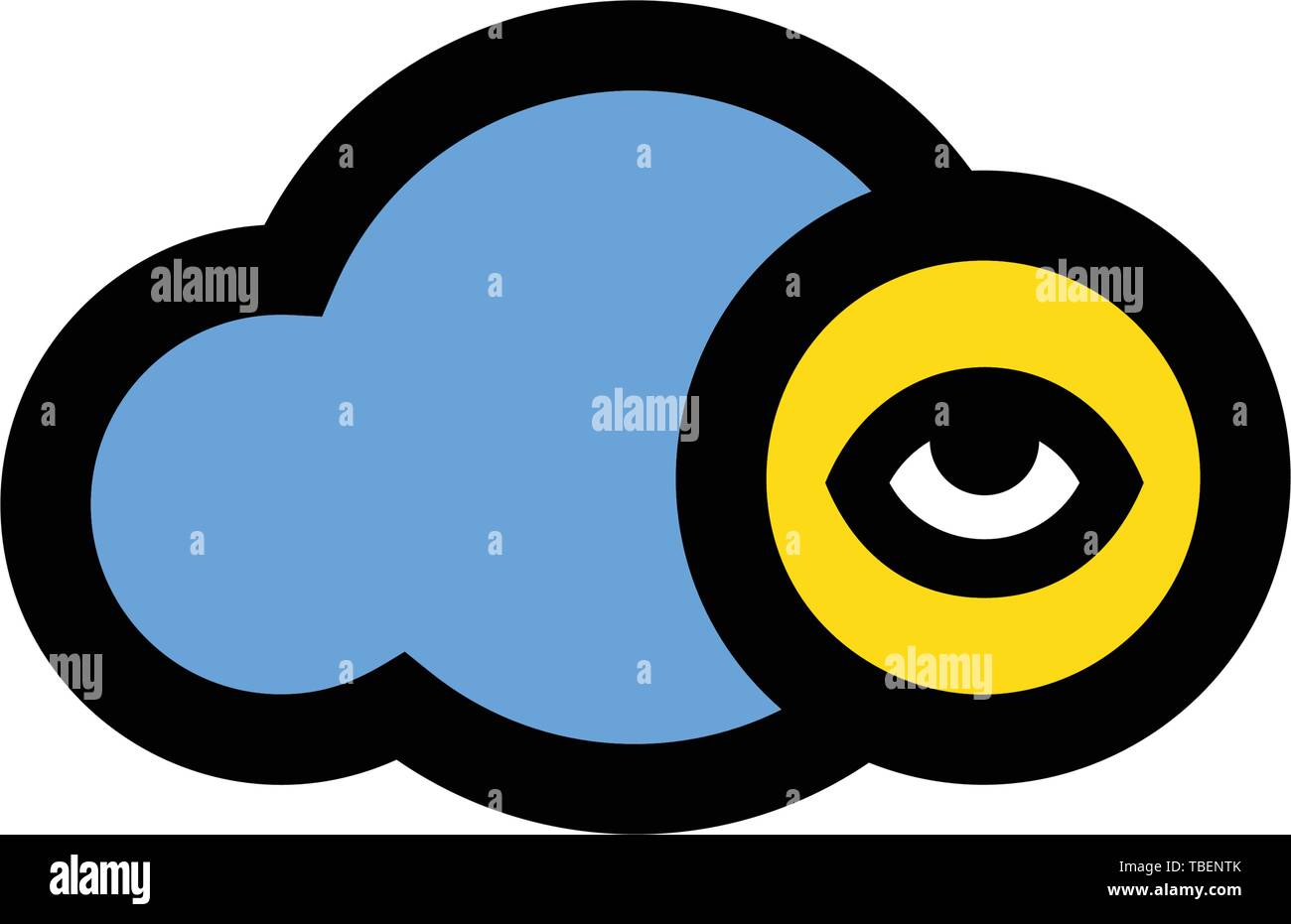 Moon rain cloud icon flat - Vector Stock Vector