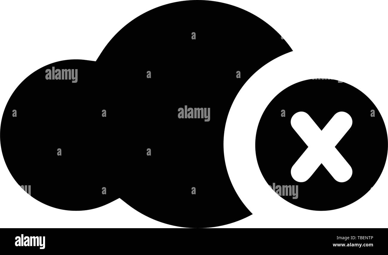 Wrong cloud icon glyph - Vector black Stock Vector Image & Art - Alamy