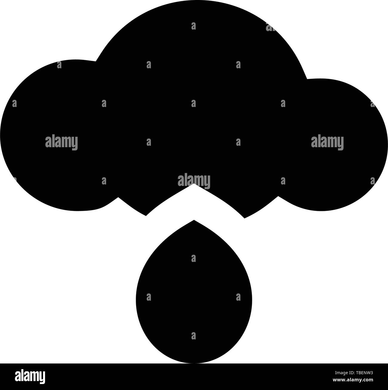 Drop Cloud icon glyph - Vector black Stock Vector Image & Art - Alamy