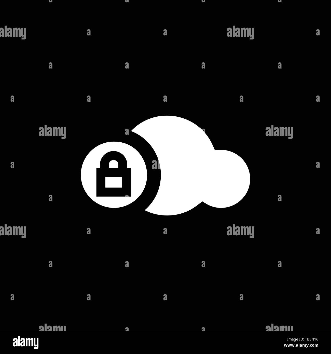Security cloud icon line - Vector white Stock Vector Image & Art - Alamy