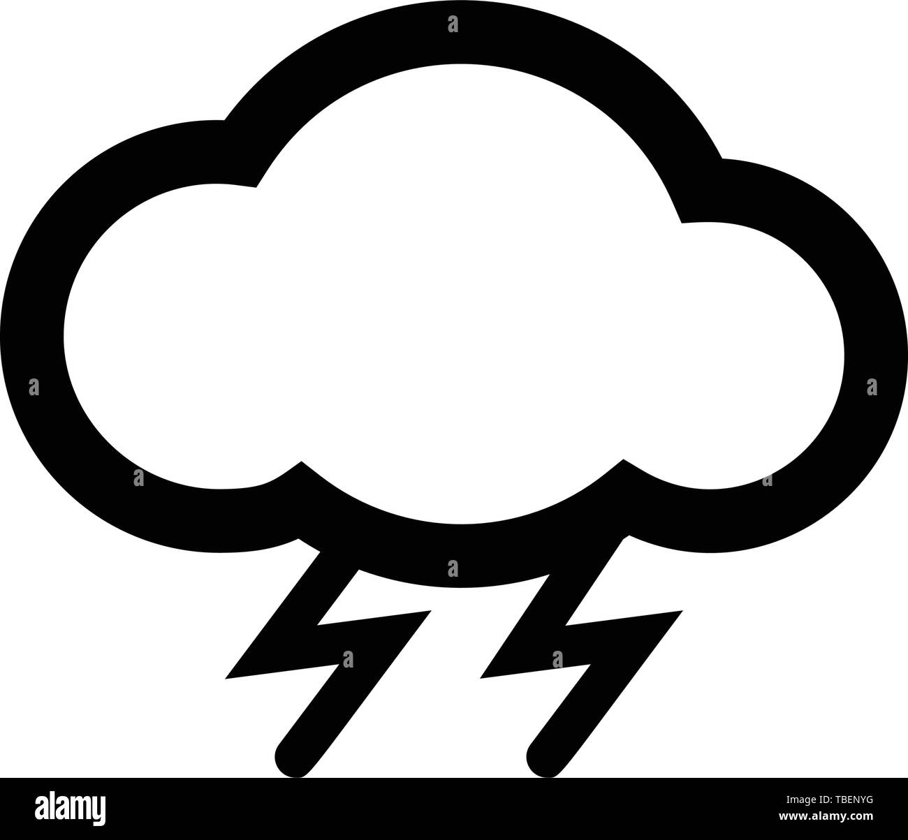 Cloud icon line - Vector white Stock Vector Image & Art - Alamy