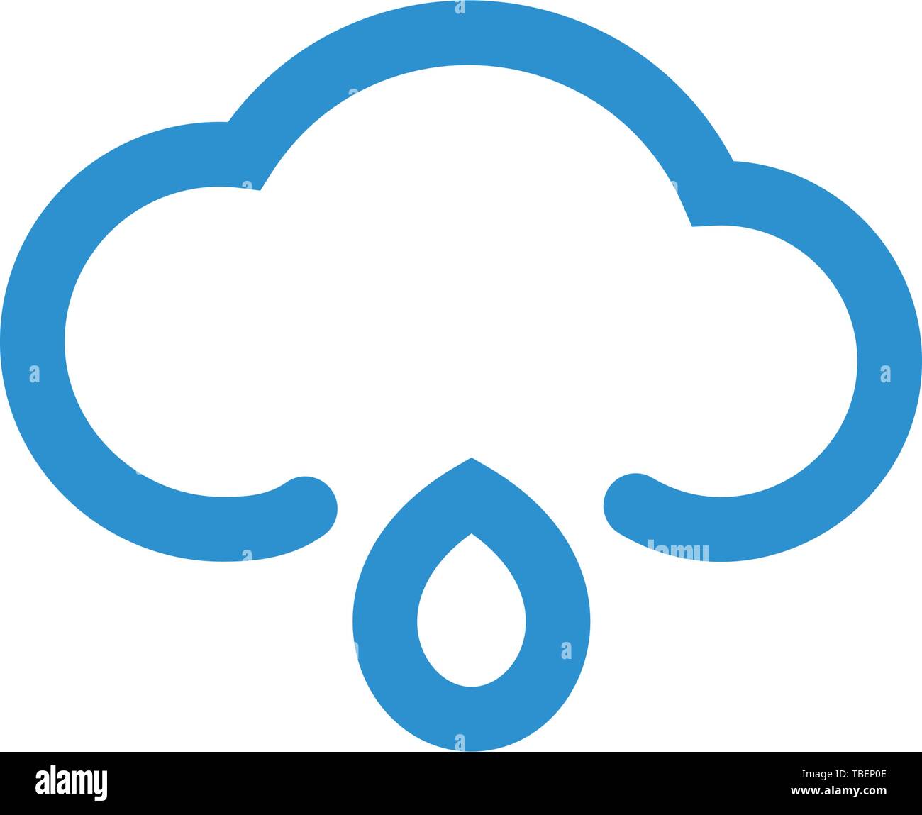 Drop cloud icon line - Vector blue Stock Vector Image & Art - Alamy