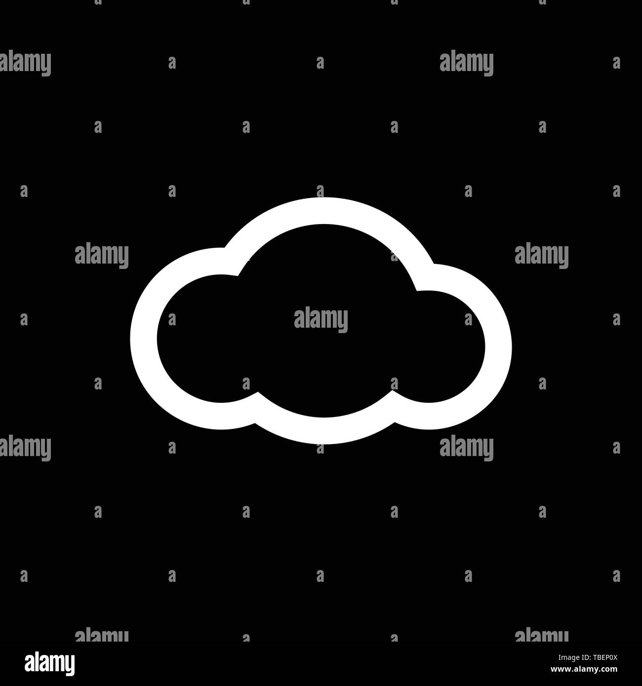 Cloud icon line - Vector white Stock Vector Image & Art - Alamy