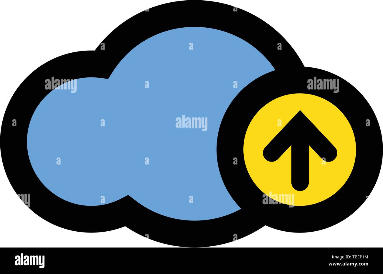 Upload cloud icon linear fill - Vector Stock Vector