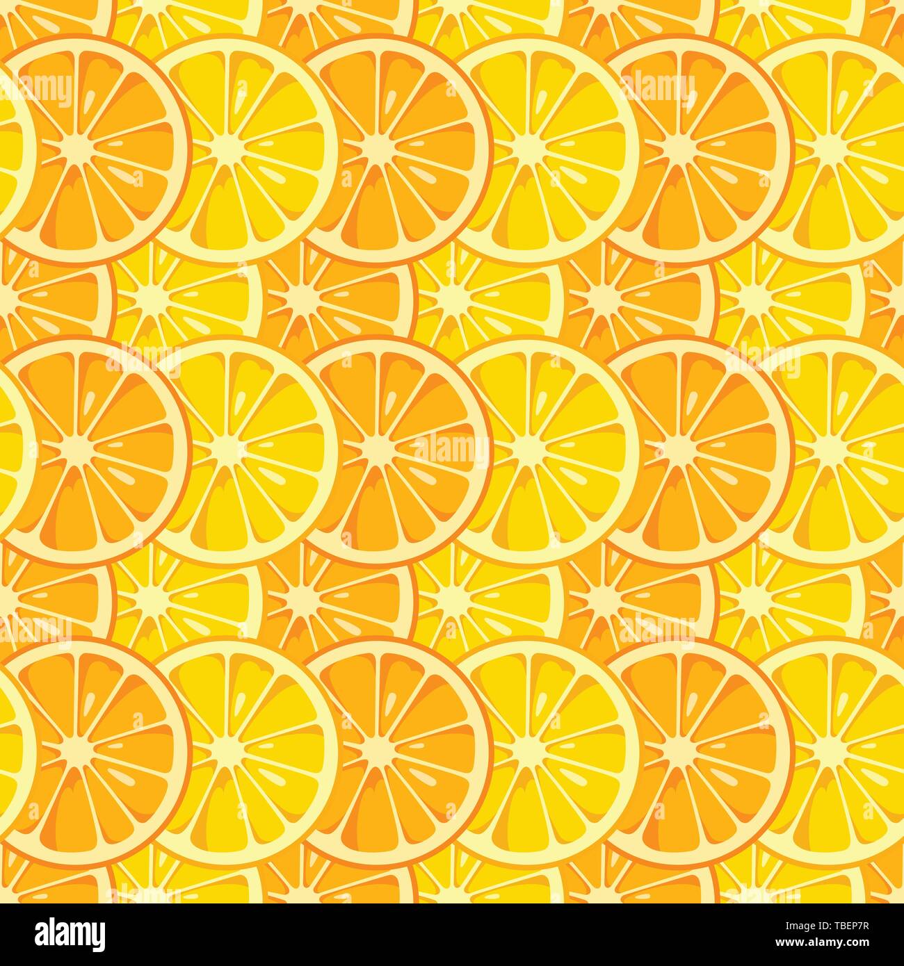Lemon and orange slices seamless pattern. Yellow and orange colors