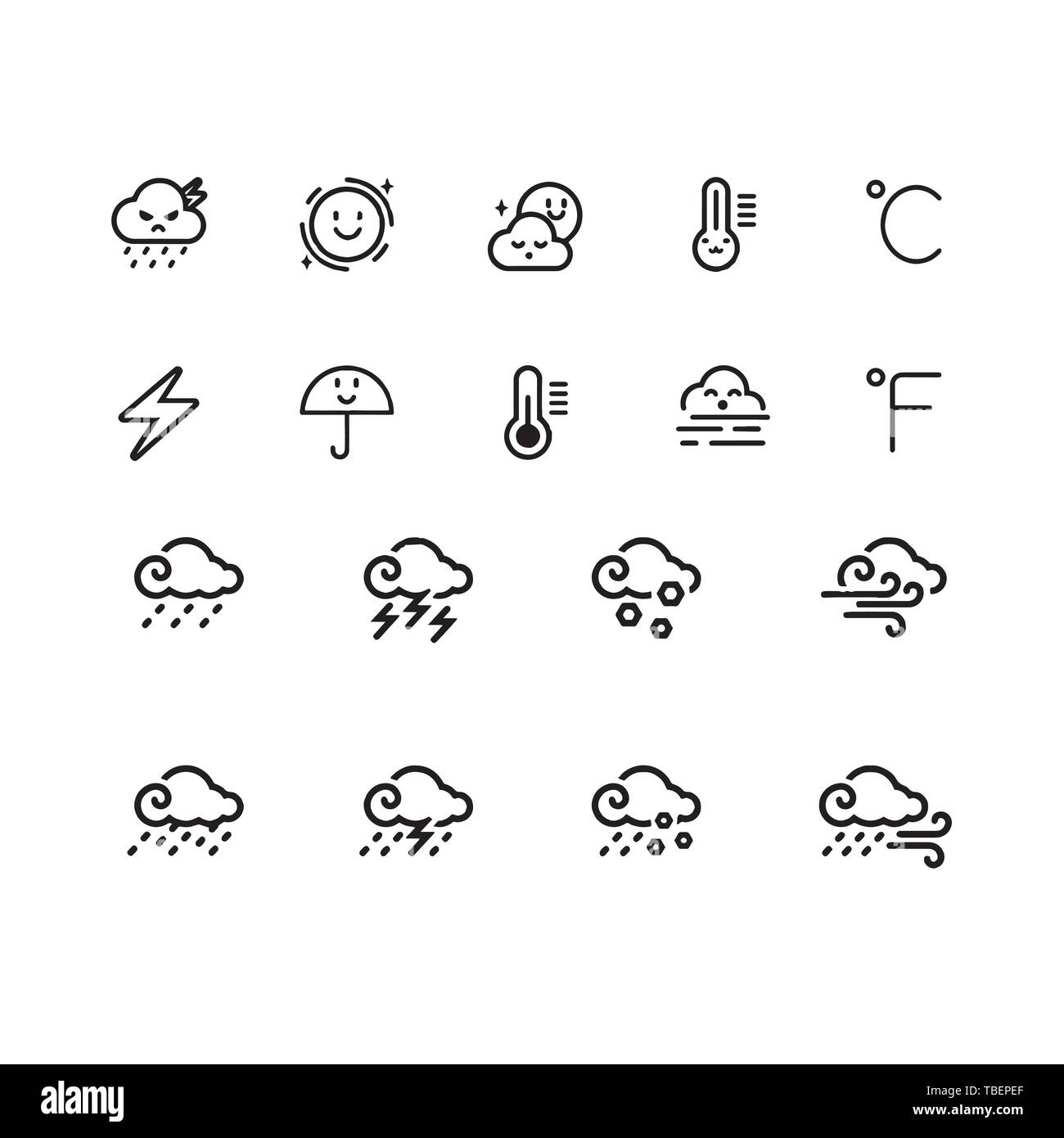 weather icons with White Background Vector Stock Vector Image & Art - Alamy