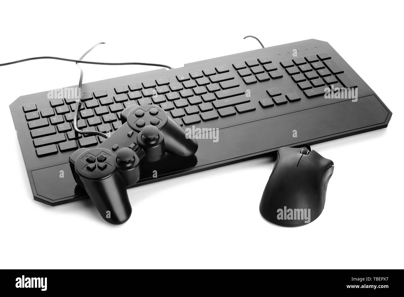 https://c8.alamy.com/comp/TBEPX7/modern-gaming-accessories-on-white-background-TBEPX7.jpg