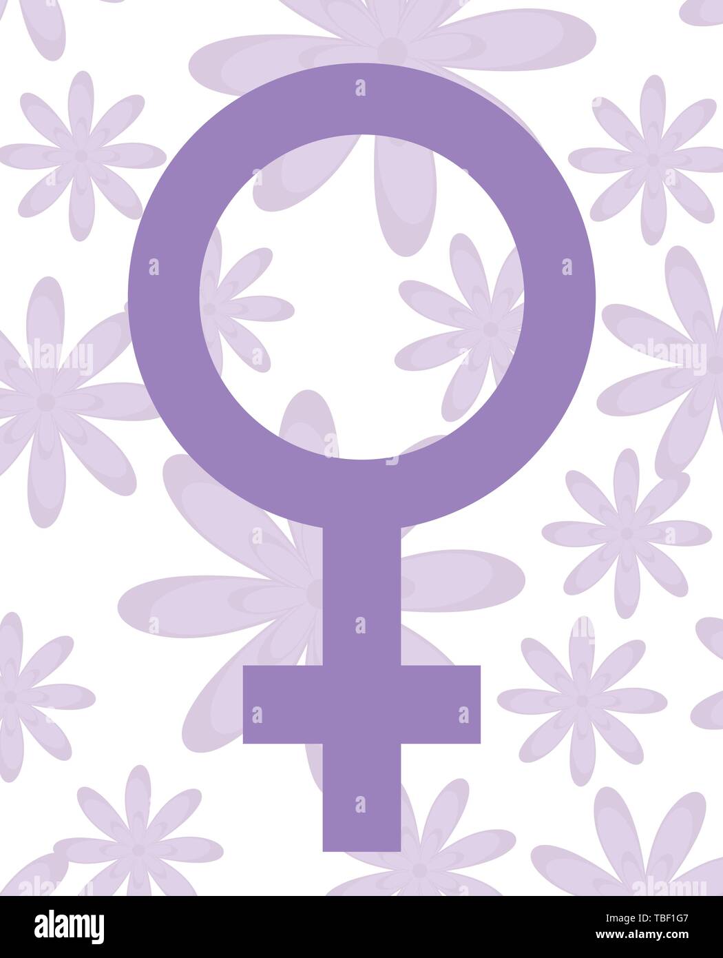 gender female symbol with pattern of flowers vector illustration design