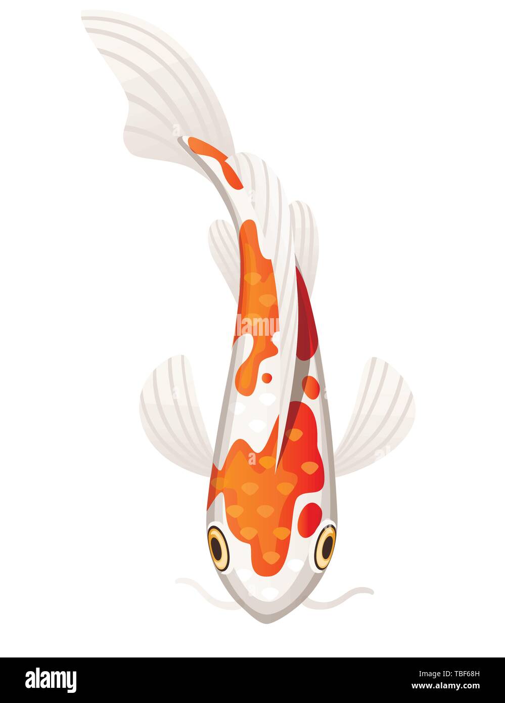 Koi Carp Japanese Symbol Of Luck Fortune Prosperity Red Dotted Koi Carp Cartoon Flat Vector Illustration Isolated On White Background Stock Vector Image Art Alamy