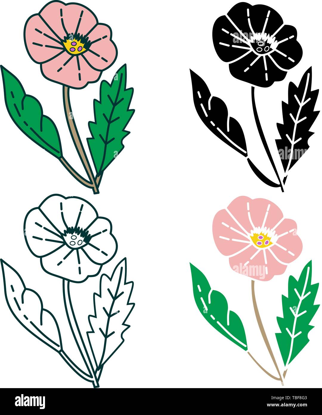 Flower Leaf Illustration Design Template Vector Stock Vector Image ...
