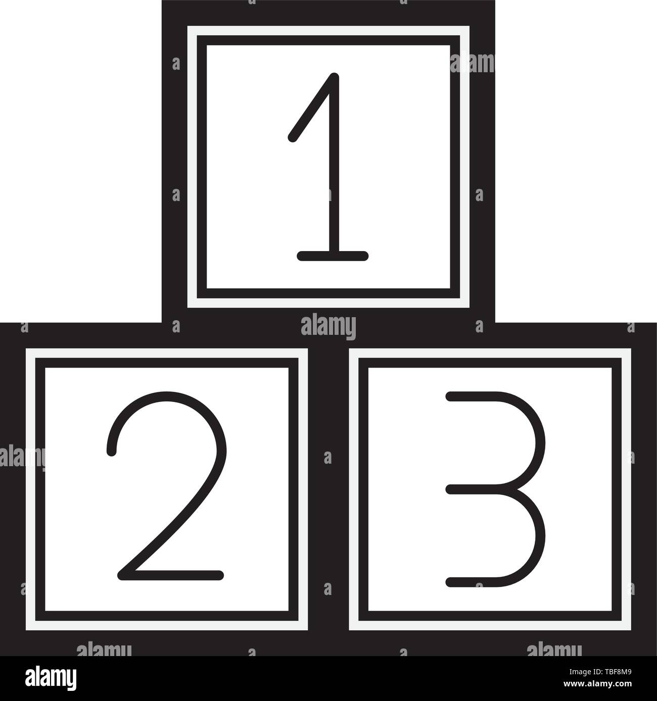 number cubes kids zone Stock Vector