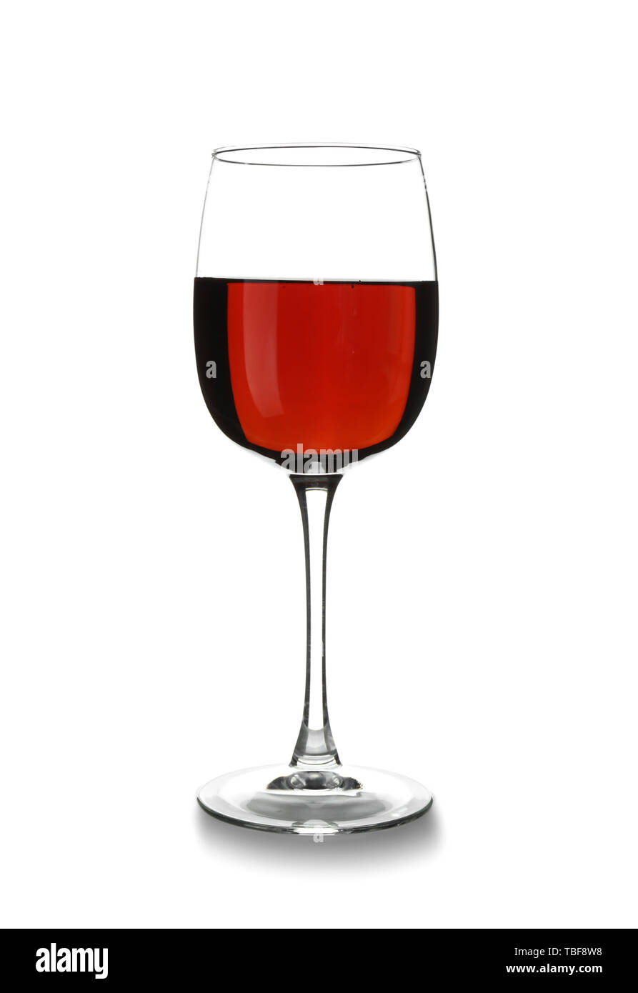 Glass of red wine on white background Stock Photo - Alamy