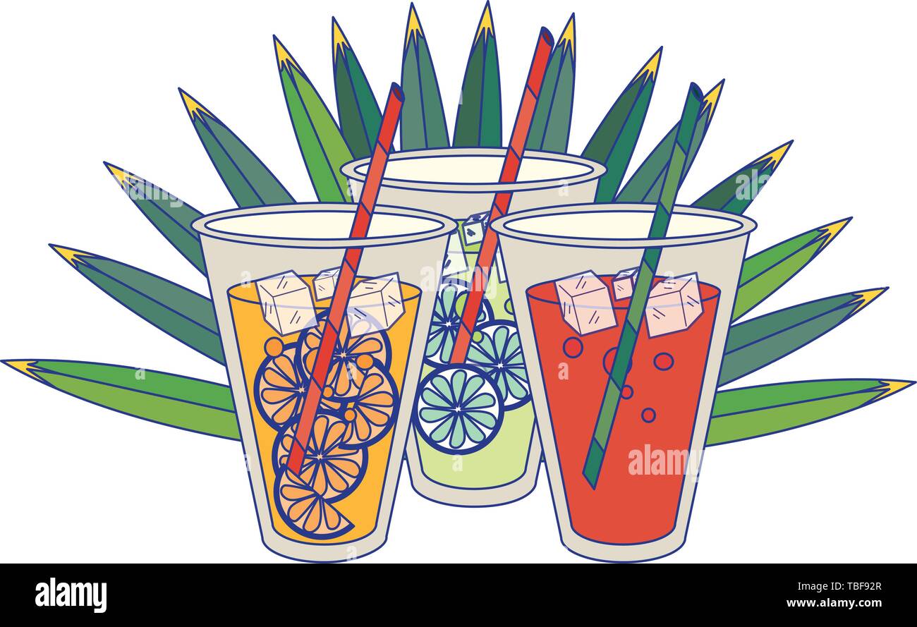 Summer Cartoons Drinks And Cocktails Stock Vector Image Art Alamy