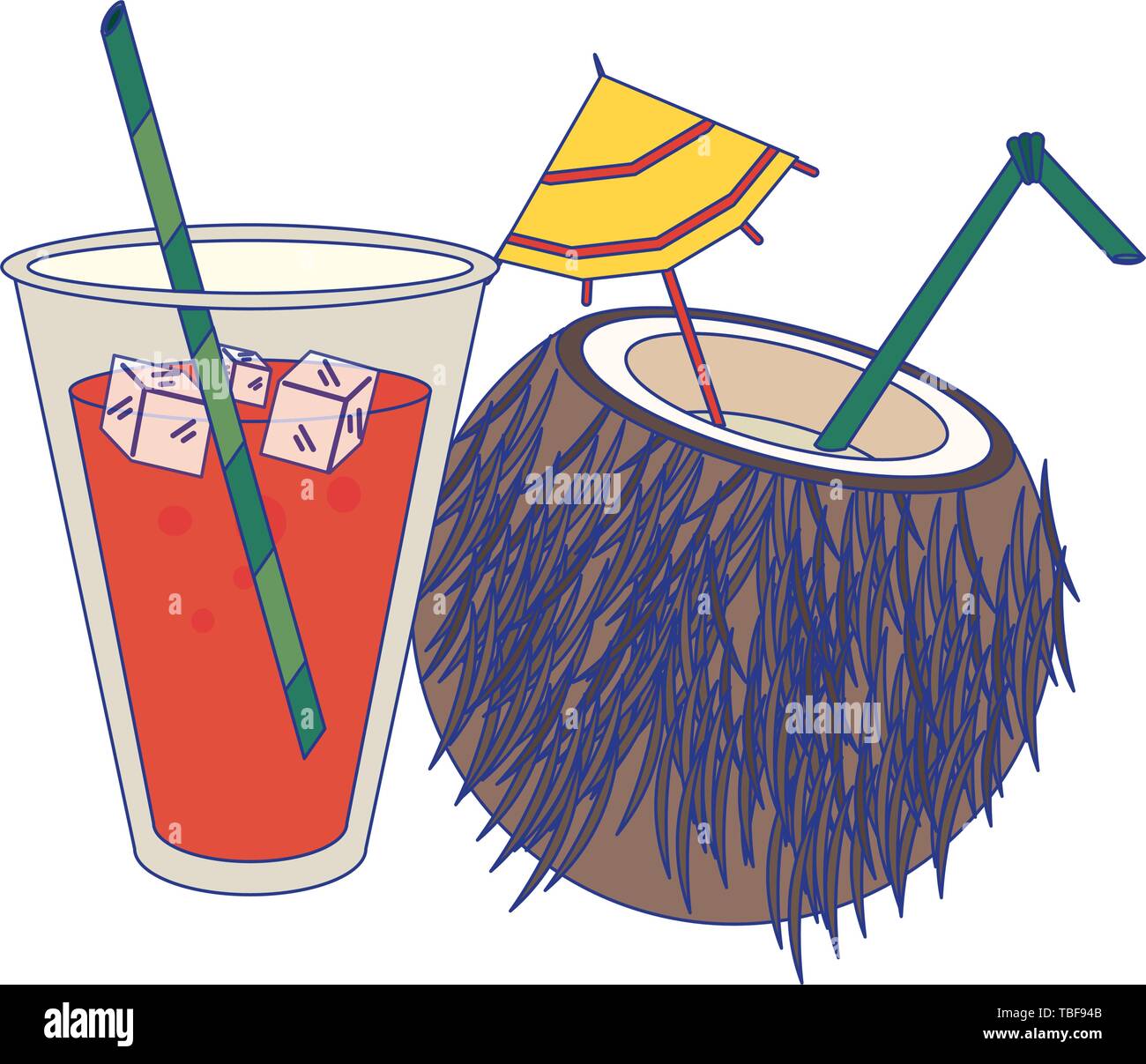 Summer Cartoons Drinks And Cocktails Stock Vector Image Art Alamy
