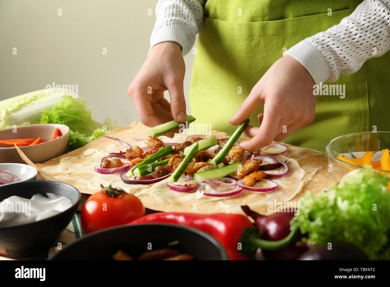 Woman tasty doner kebab hi-res stock photography and images - Alamy