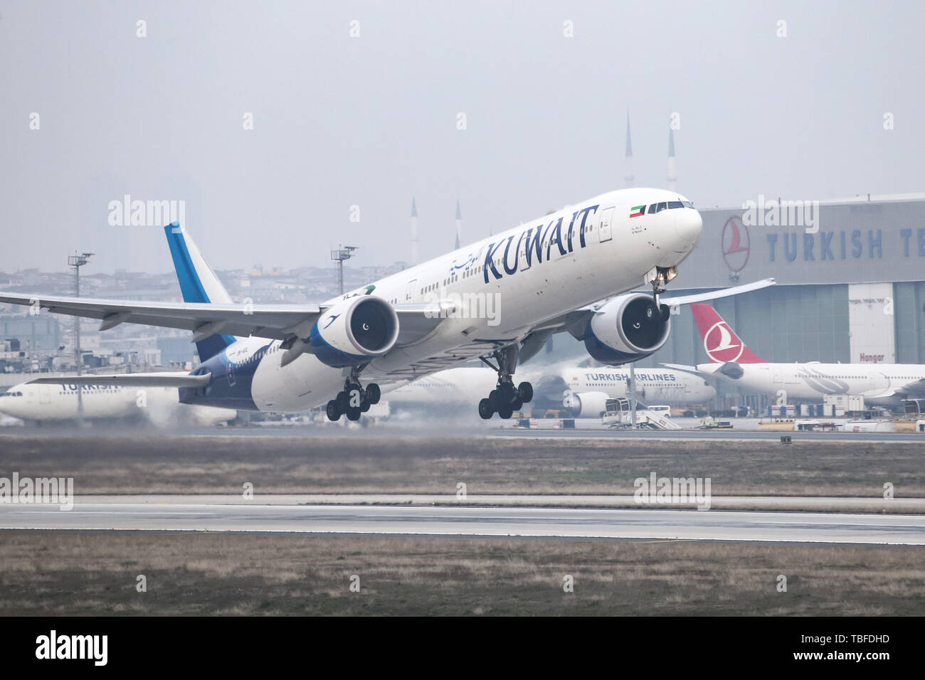 ISTANBUL, TURKEY DECEMBER 23, 2018 Kuwait Airways Boeing 777369ER
