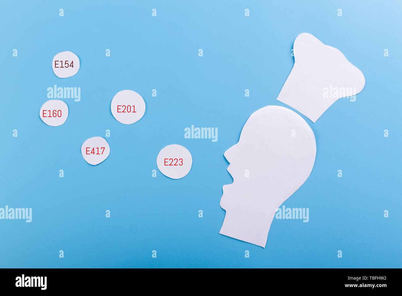 Harmful food additives. There are several tables with the code Eadditives Stock Photo Alamy