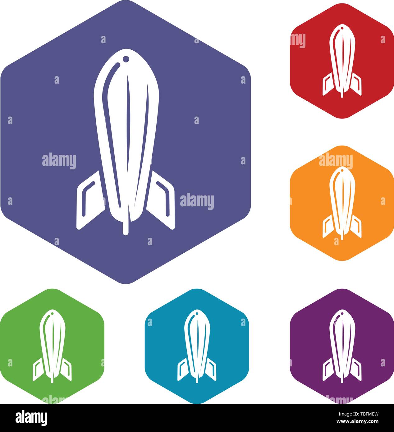 Rocket travel icons vector hexahedron Stock Vector