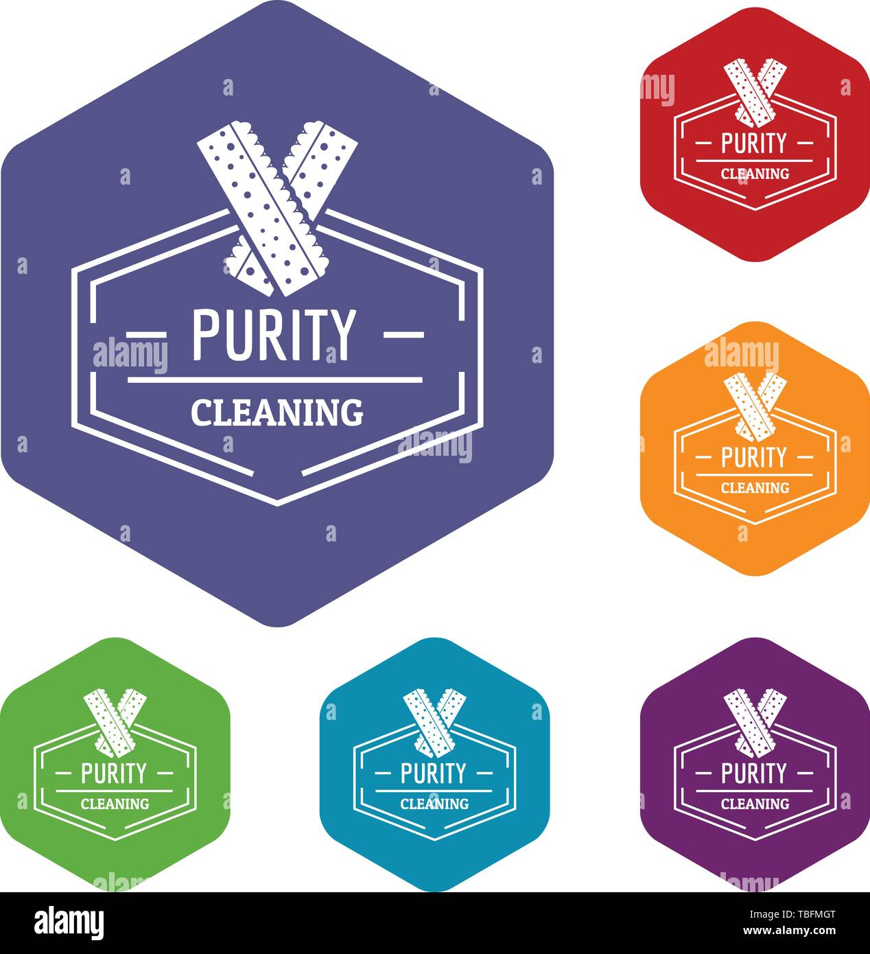 Cleaning icons vector hexahedron Stock Vector