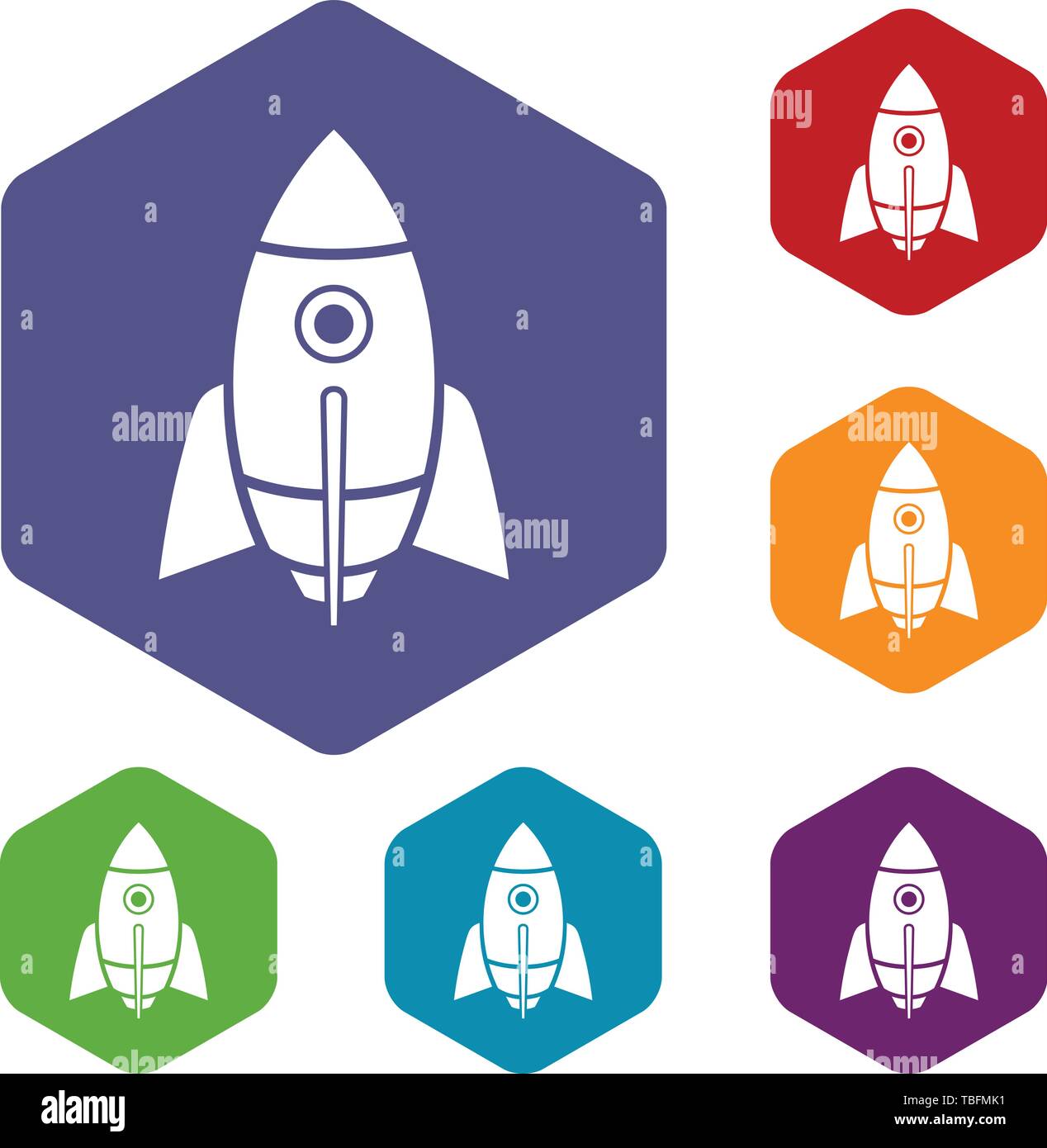 Rocket design icons vector hexahedron Stock Vector Image & Art - Alamy