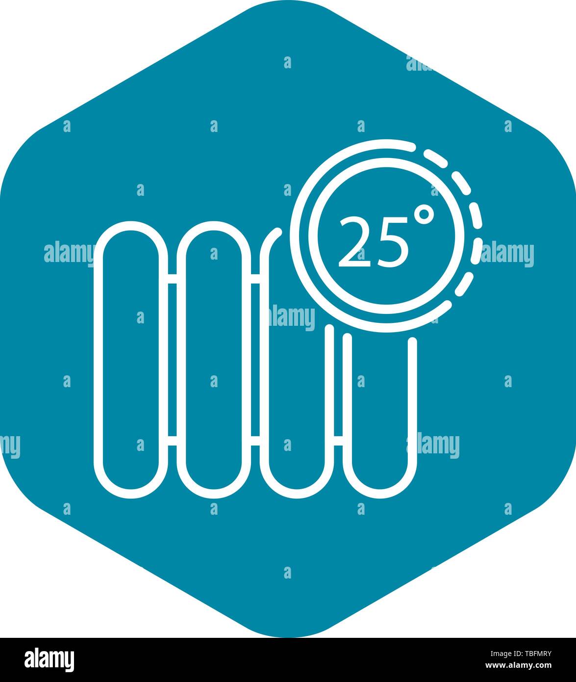 Smart control temperature radiator icon, outline style Stock Vector ...