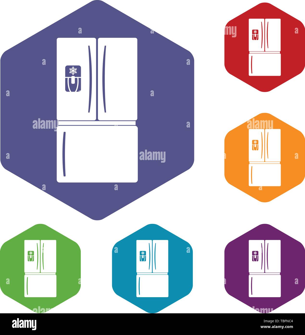 Fridge icons vector hexahedron Stock Vector