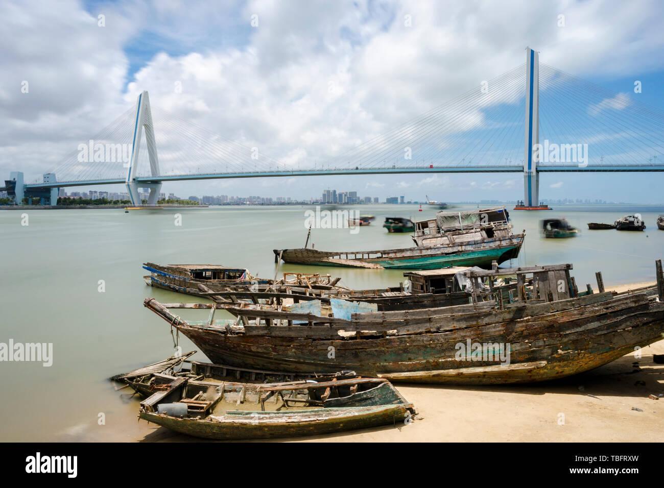 Haikou Century Bridge, Hainan Province Stock Photo