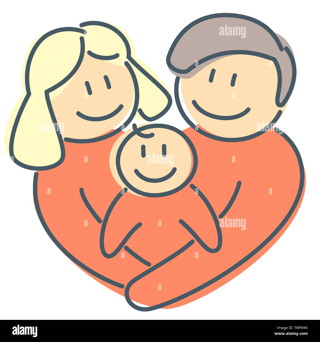 Family love to newborn kid and heart shape as abstract sign of love and  union in healthy relationship and happiness Stock Vector Image & Art - Alamy