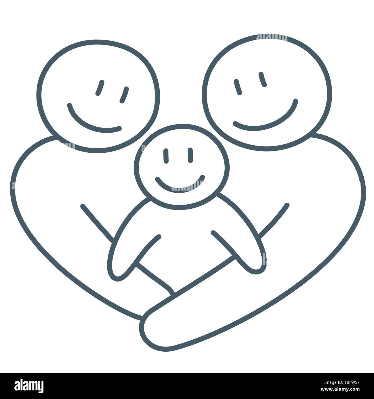 kids drawing happy family picture Stock Vector Image & Art - Alamy