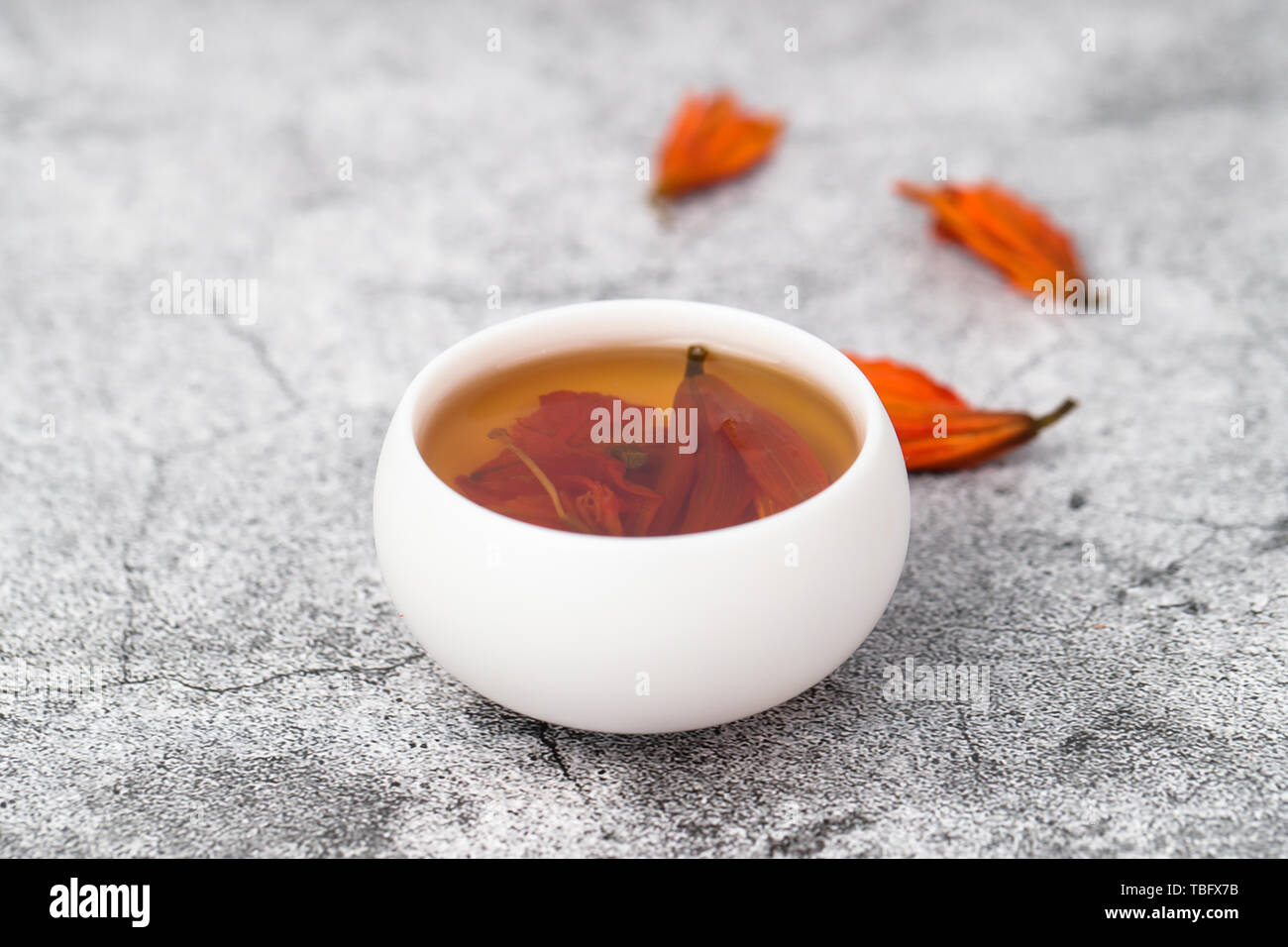 Lily flower tea Stock Photo