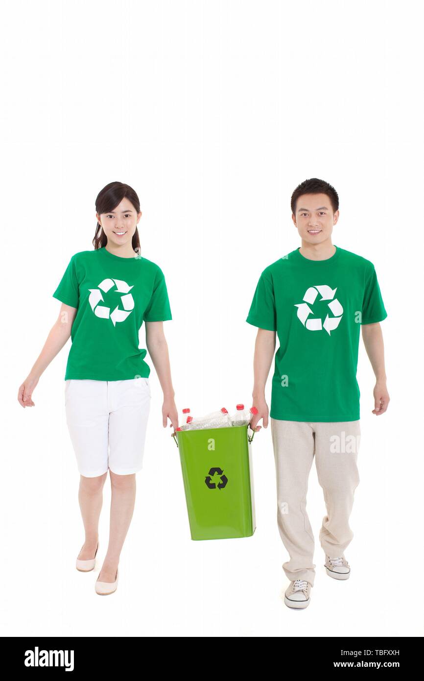 Asian family recycling trash hi-res stock photography and images - Alamy