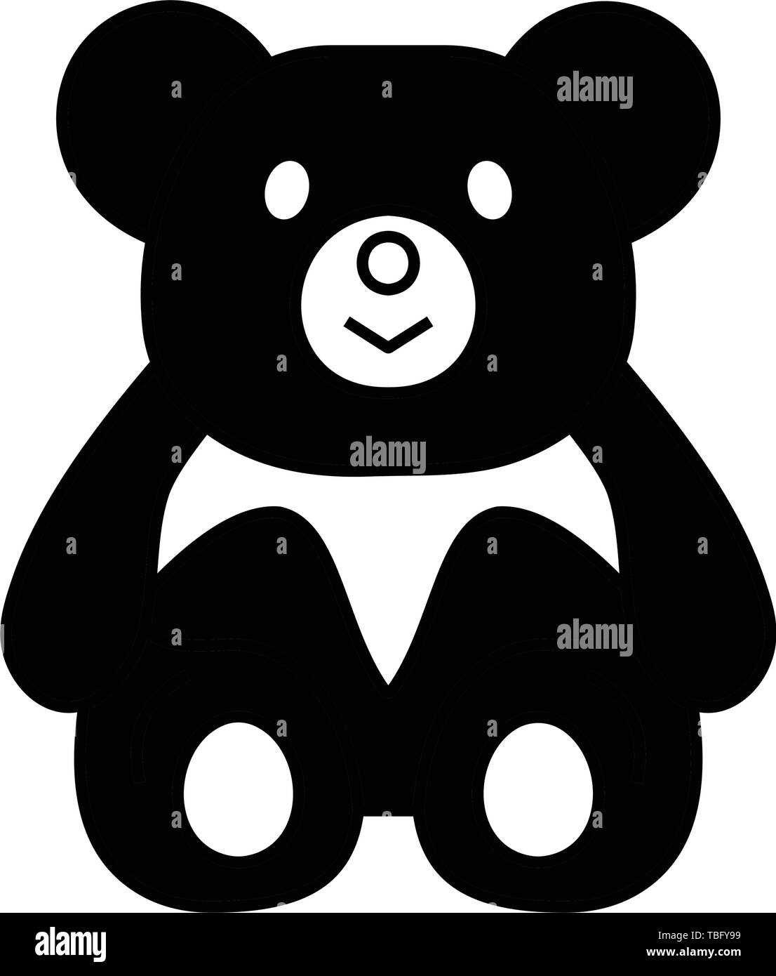 Teddy Bear icon flat - Illustration isolated vector sign Stock Vector