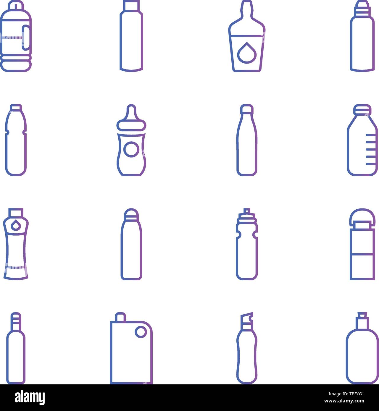 Plastic bottle icon set vector illustration - Bottle sign set Stock Vector