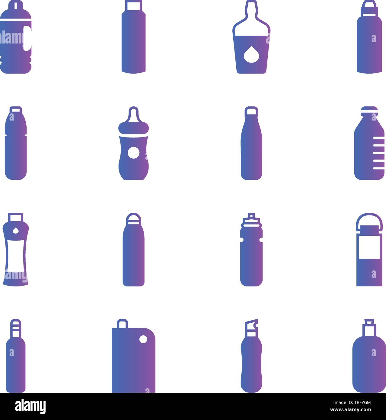 Bottle icon set hi-res stock photography and images - Alamy