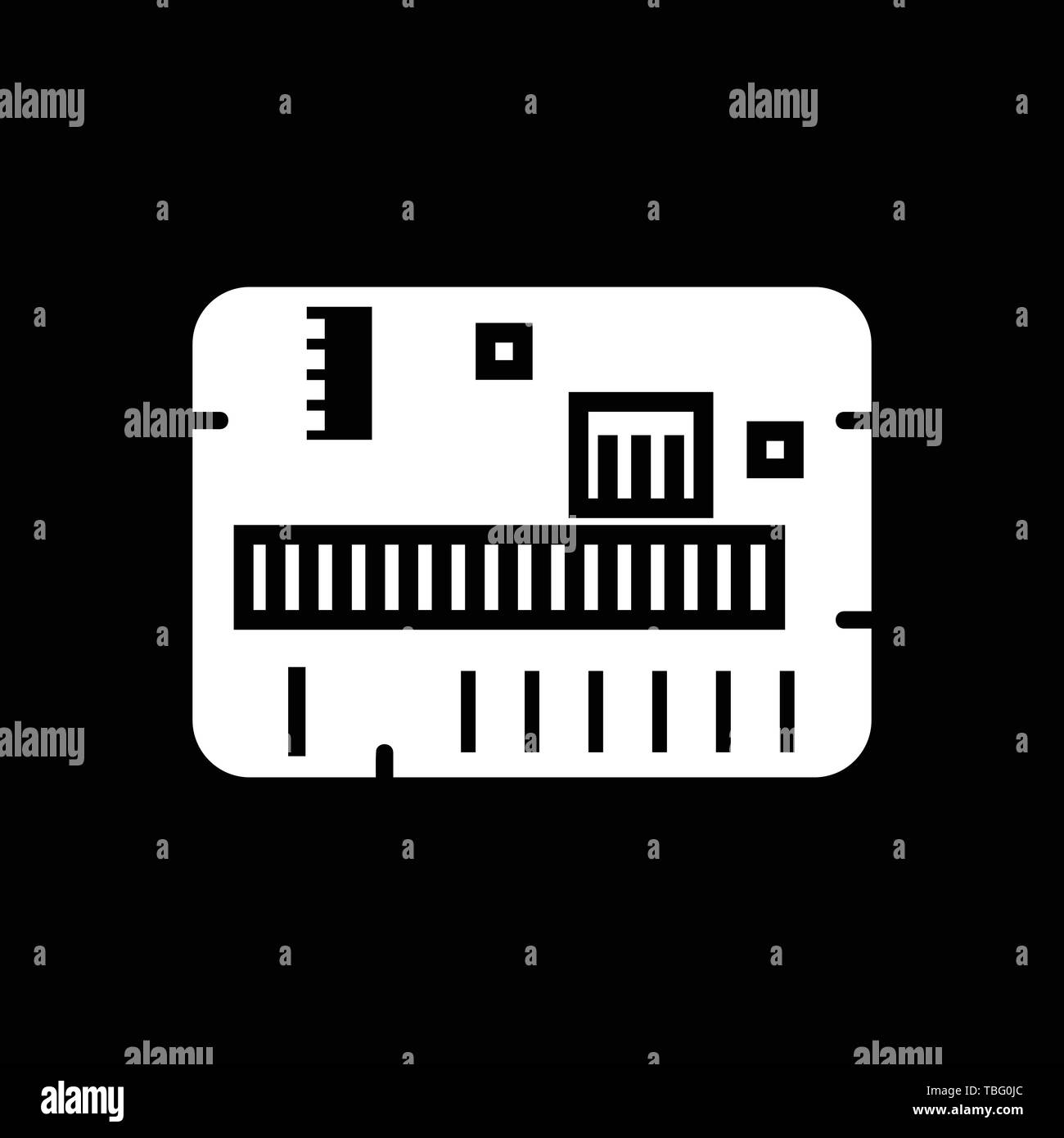 Computer motherboard icon - Processor sign Stock Vector