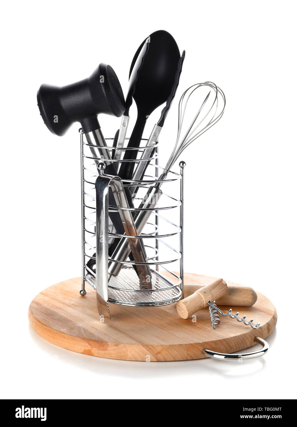 Set of kitchen utensils on white background Stock Photo - Alamy