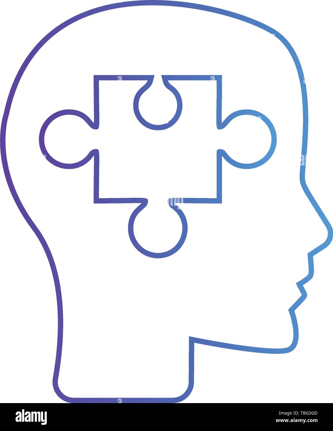Puzzle Piece Silhouette Head - Psychology concept Stock Vector Image ...