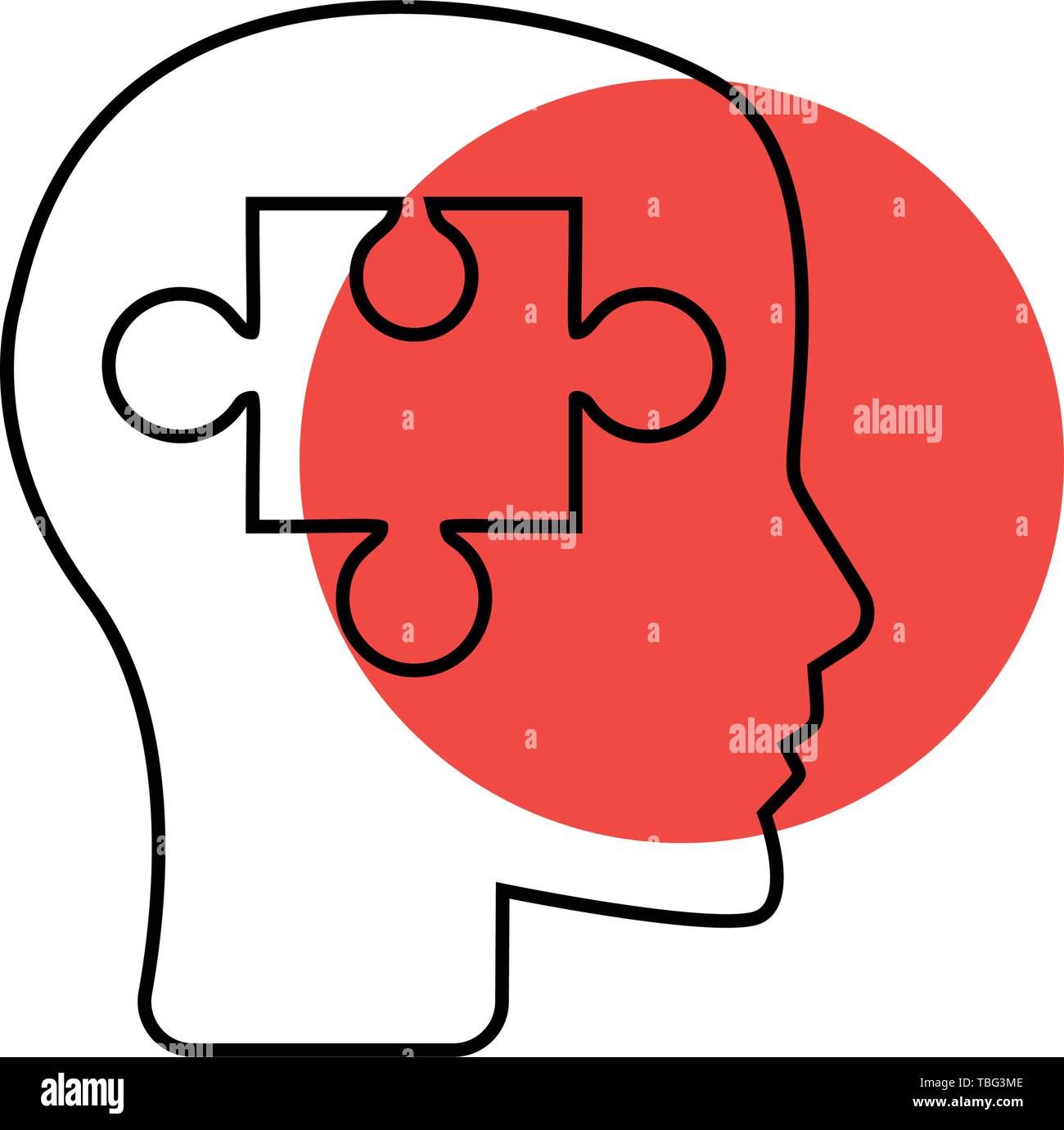Puzzle Piece Silhouette Head - Psychology concept Stock Vector Image ...