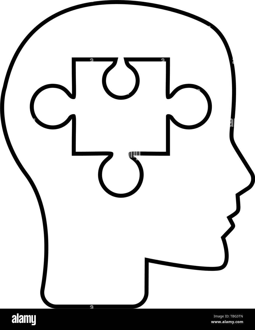 Puzzle Piece Silhouette Head - Psychology concept Stock Vector Image ...