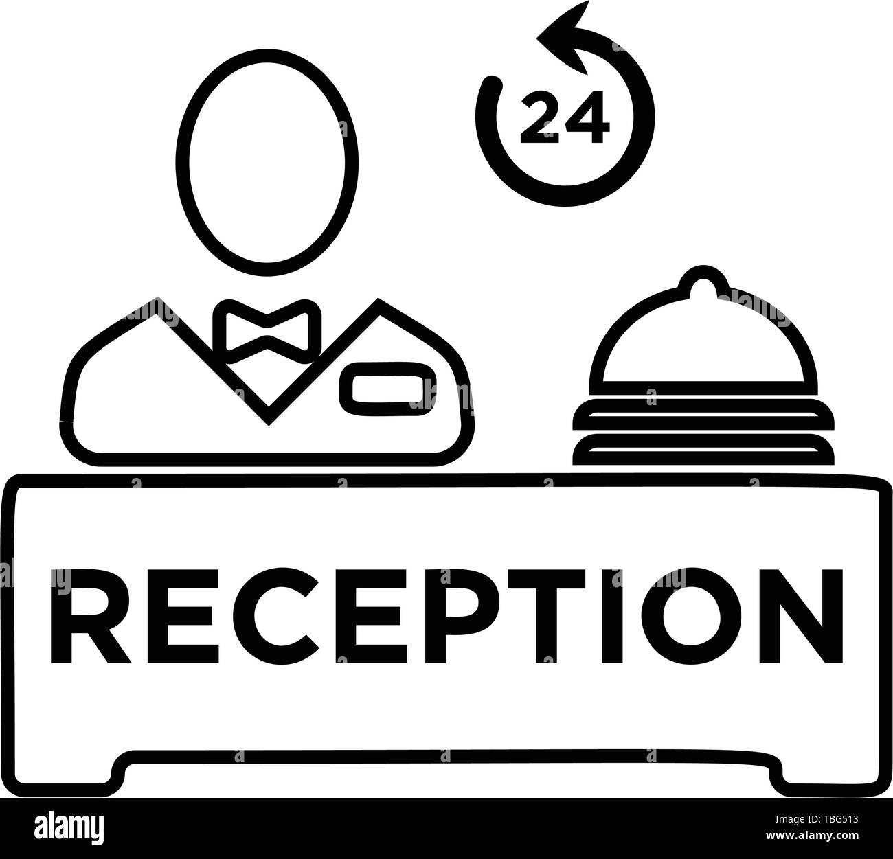 Hotel reception 24hour service vector Stock Vector Image & Art Alamy