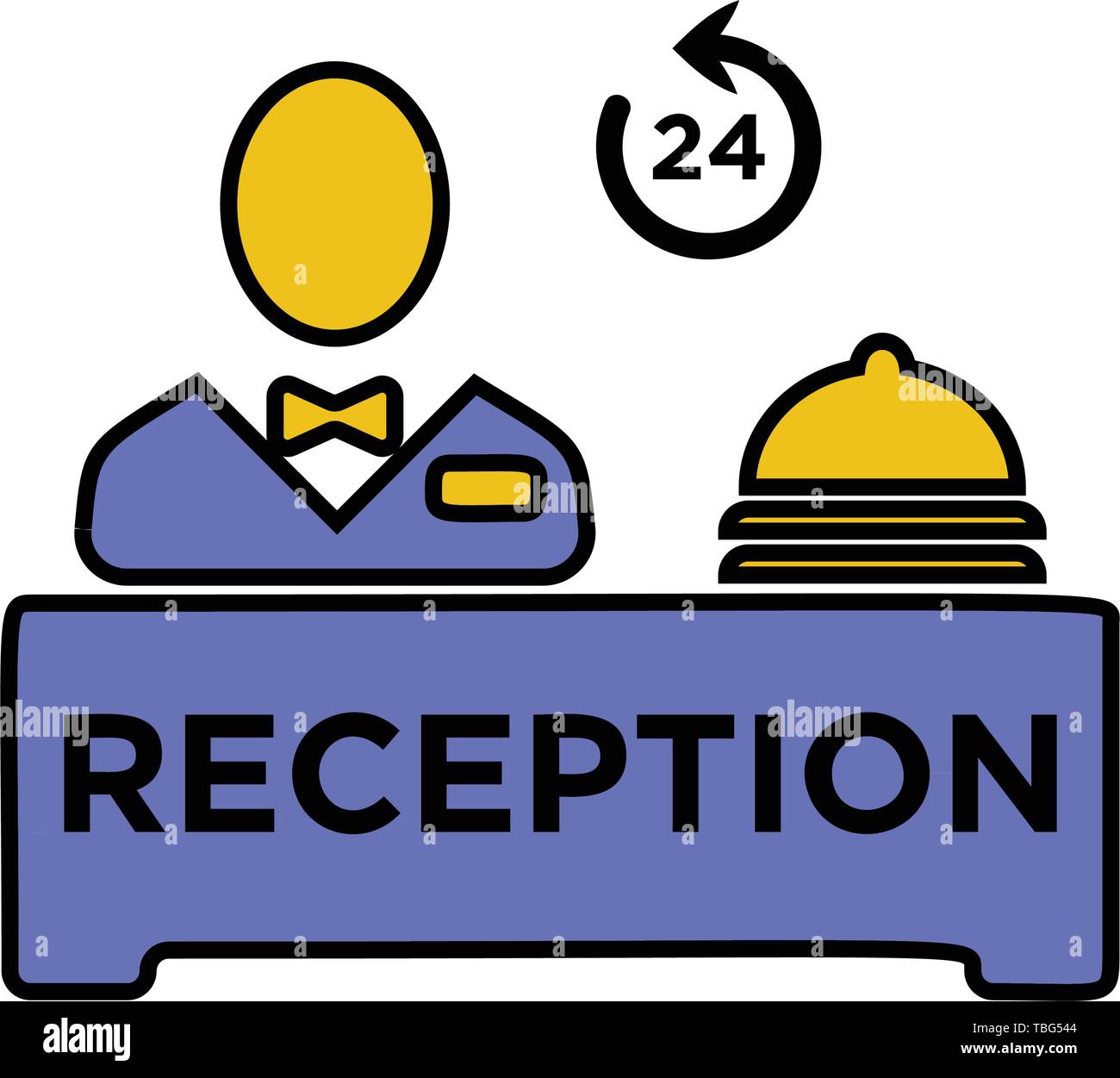 Hotel reception 24hour service vector Stock Vector Image & Art Alamy