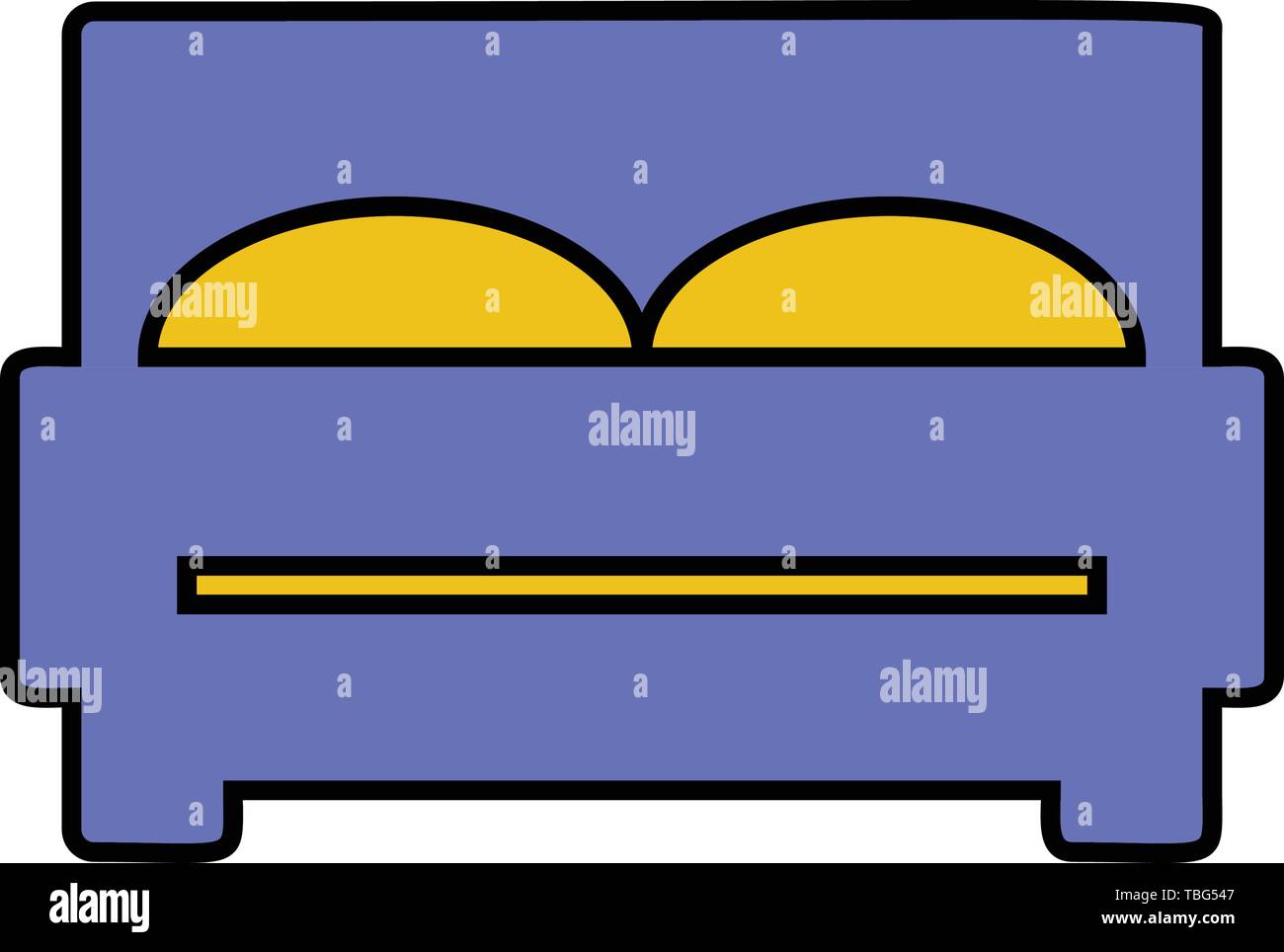 Double bed icon glyph style vector Stock Vector Image & Art - Alamy