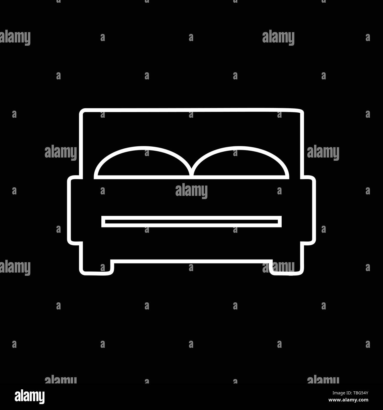 Double bed icon glyph style vector Stock Vector Image & Art - Alamy