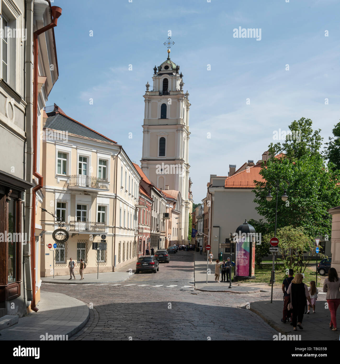 Vilnius, Lithuania. May 2019.   The typical streets of the historic center of the city Stock Photo