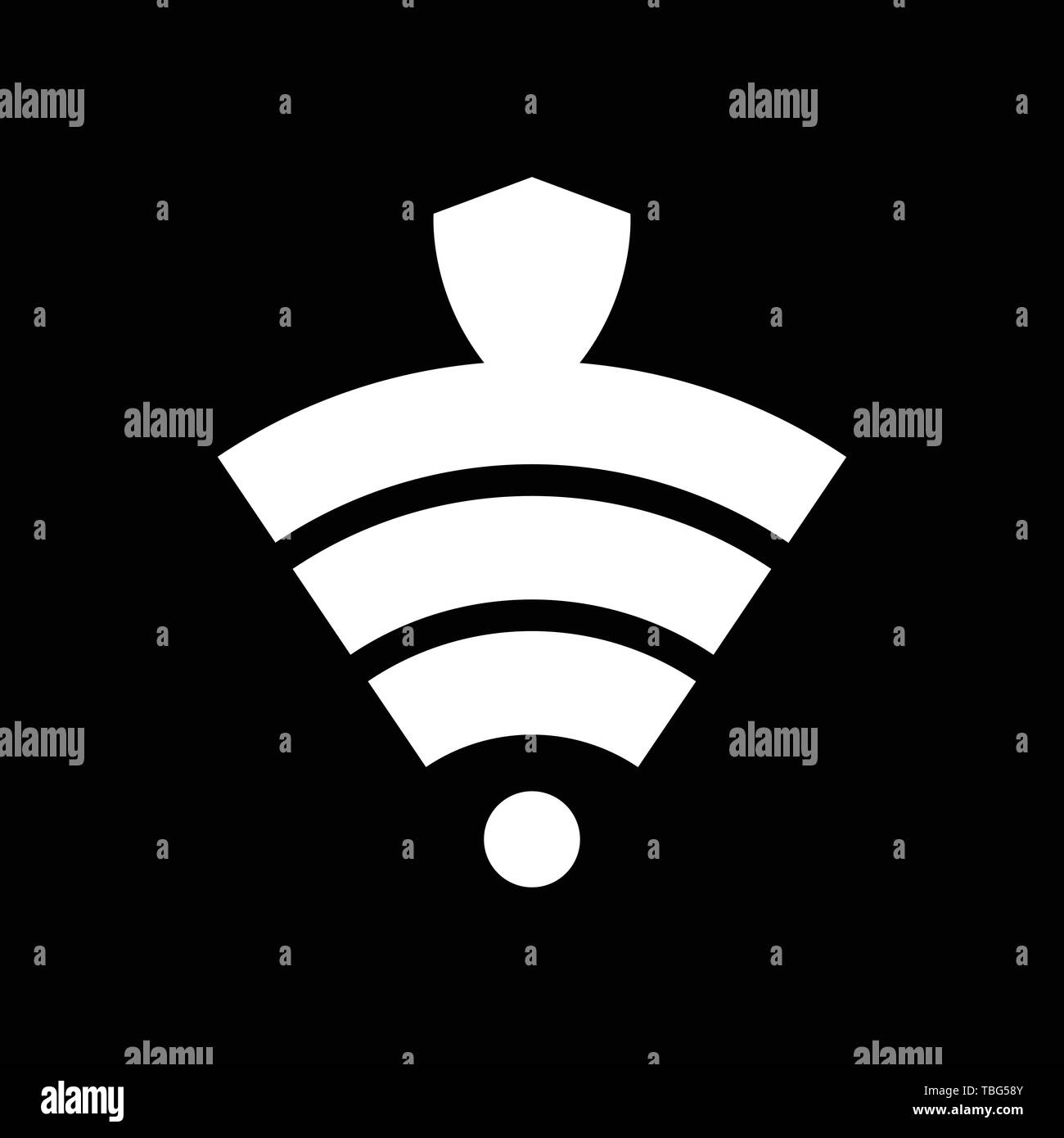 Wireless security icon - Protection wireless sign - Wifi lock Stock ...